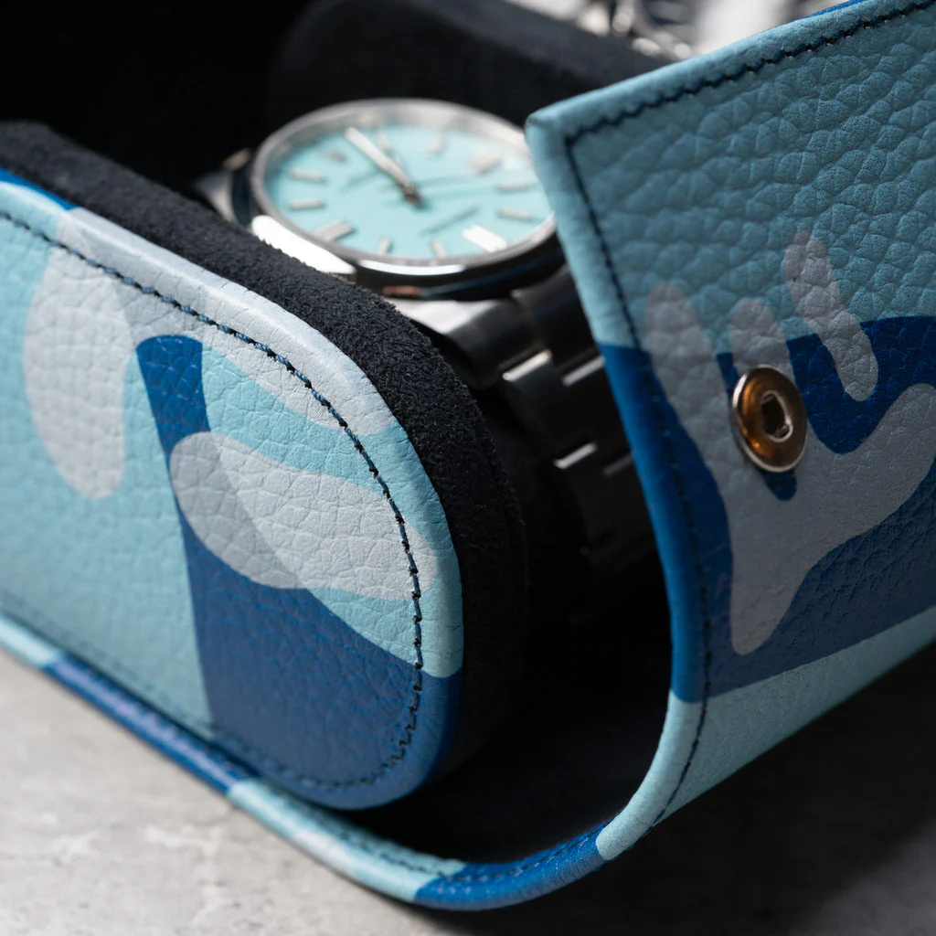 Azure Camo Watch Roll – Three Watches - Image 5