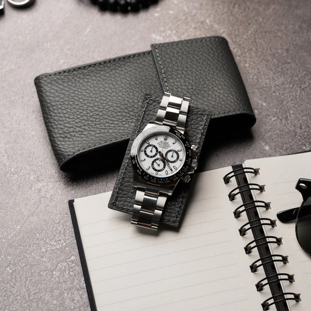 Charcoal Leather Watch Pouch - Image 6
