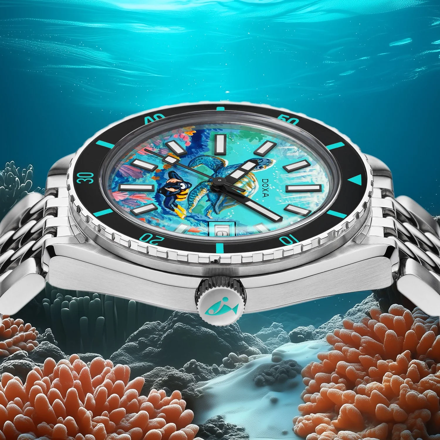 DOXA Aquamarine Reef Turtle - Image 3