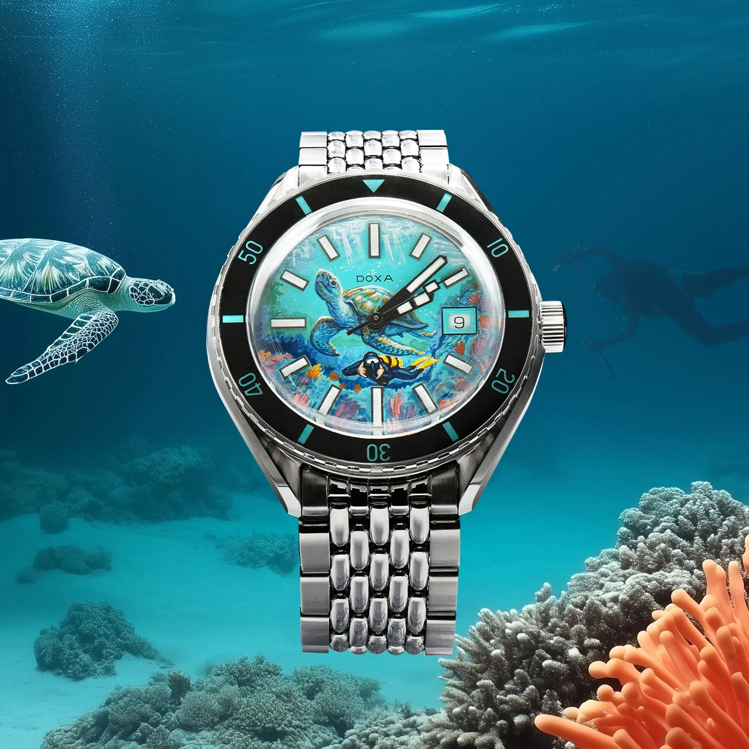 DOXA Aquamarine Reef Turtle - Image 4