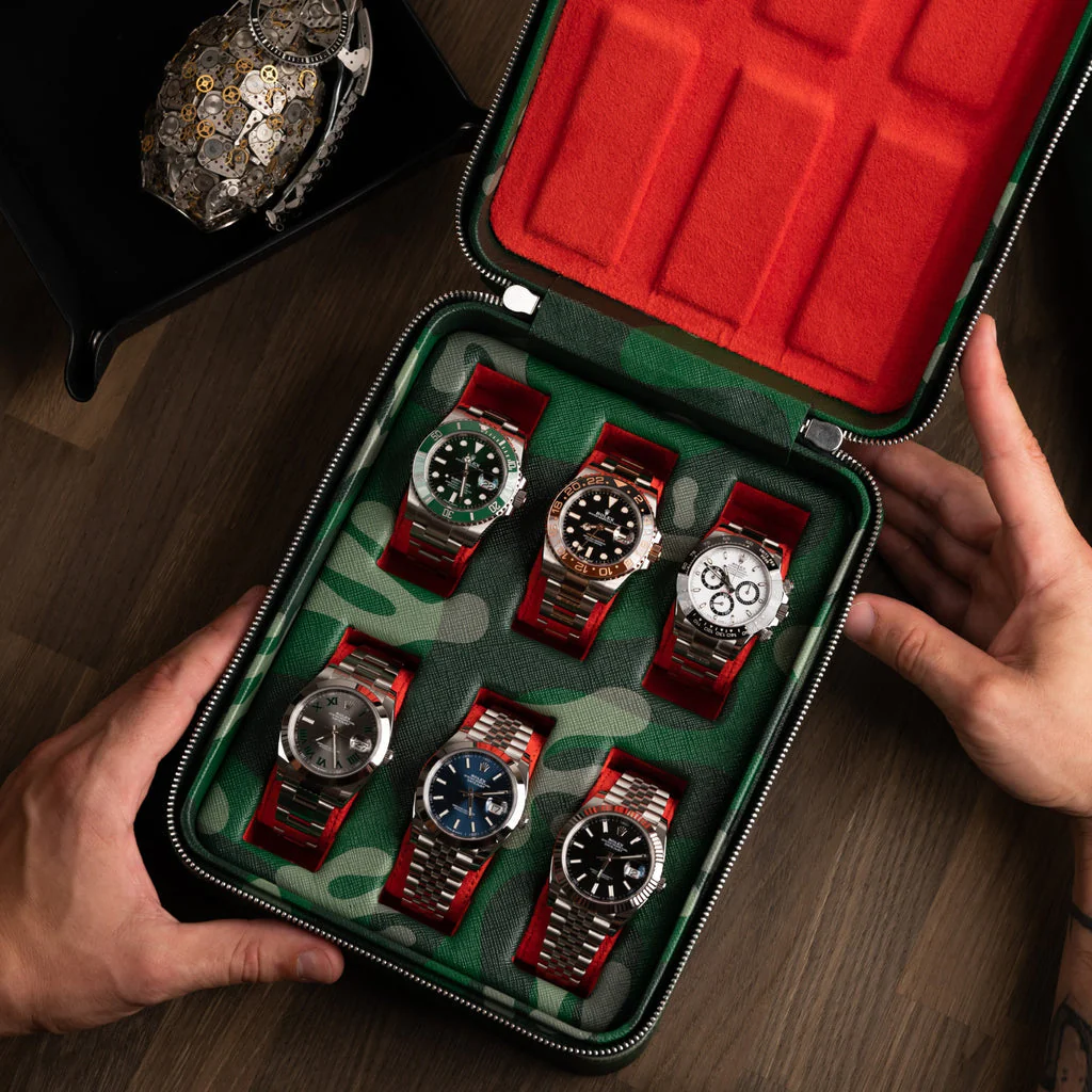 Green Camo Watch Box – Six Watches - Image 4