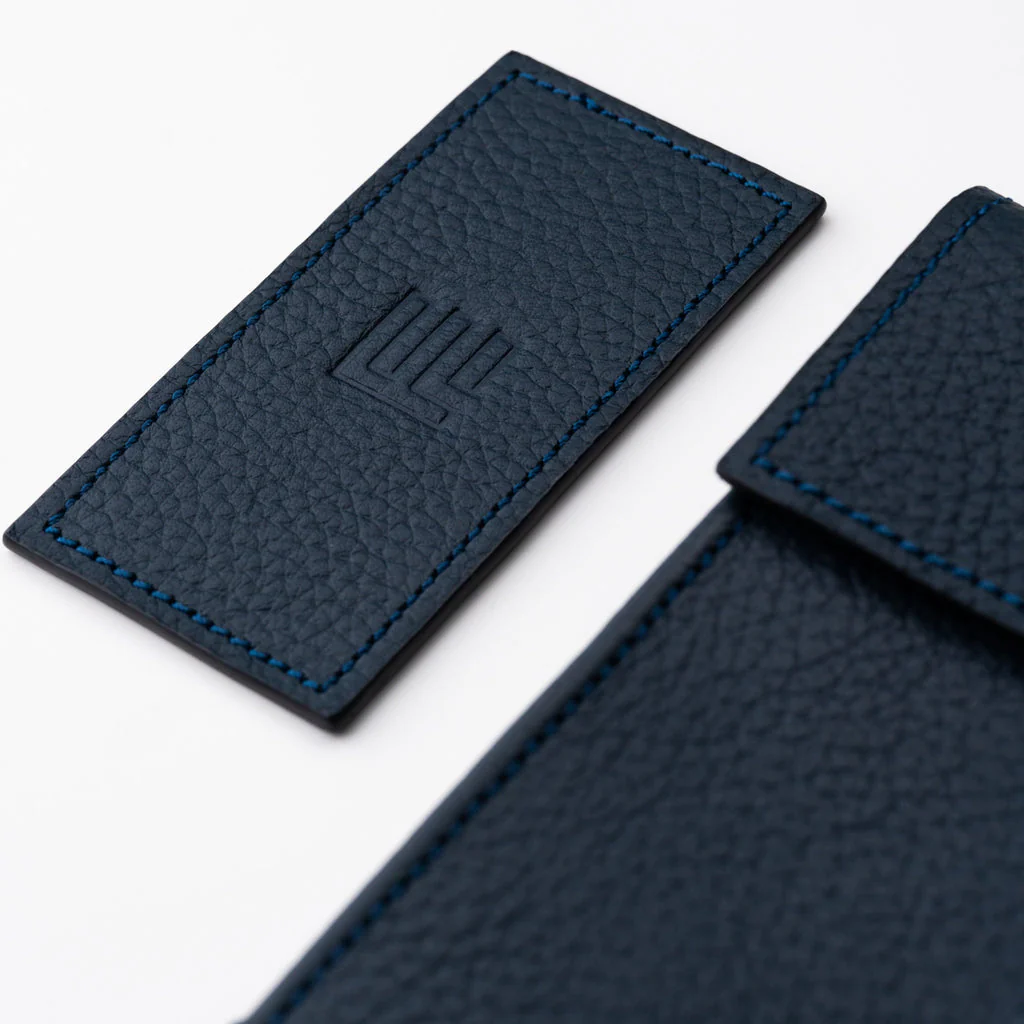 Navy Leather Watch Pouch - Image 5