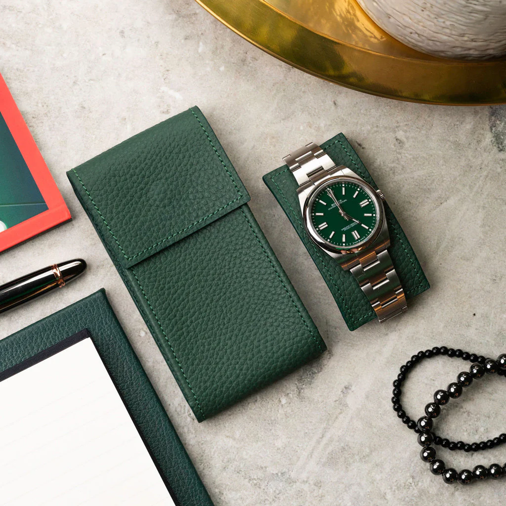 Olive Leather Watch Pouch - Image 3