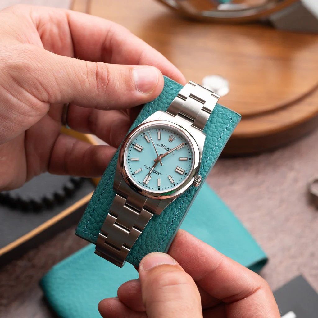 Teal Leather Watch Pouch - Image 10